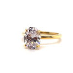 Load image into Gallery viewer, 2.50ct Oval Moissanite Engagement Ring, Solitaire Oval Moissanite Ring, Sterling Silver with Vermeil