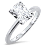 Load image into Gallery viewer, 2.50ct Radiant Cut Moissanite Engagement Ring, Radiant Solitaire Ring, Moissanite, Sterling Silver, Gold, Rose Gold Vermeil