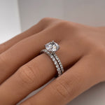 Load image into Gallery viewer, 2.00ct Solitaire Engagement Ring Set, 4 Prong Engagement Ring Set, Minimalist Rings Set, Bridal Set, Proposal Set, Round Diamond Solitaire