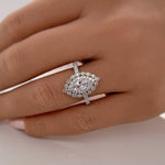 Load image into Gallery viewer, Marquise Art Deco Engagement Ring, Marquise Cluster Ring, Art Deco Proposal Ring, Wedding Ring, Promise Ring, Statement Ring