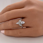 Load image into Gallery viewer, Art Deco Pear Engagement Ring, Pear Cluster, Wedding Ring ,Pear Diamond, Art Deco Engagement Ring, Accent Ring