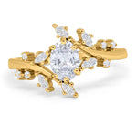 Load image into Gallery viewer, 1.00ct Oval Moissanite Leaf Ring, Art Deco Ring, Leaf, Oval Moissanite Engagement Ring, Engagement Ring, Marquise Leaf Engagement Ring