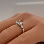 Load image into Gallery viewer, 1.00ct Horizontal Emerald Cut Diamond Ring, Emerald Cut Horizontal Engagement Ring, Solitaire Emerald Ring, East West Emerald Diamond Ring