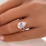 Load image into Gallery viewer, 3.00ct Pear Moissanite Engagement Ring, Teardrop Solitaire Ring, Moissanite Bridal Ring, Proposal Ring, Pear Moissanite Ring
