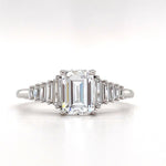 Load image into Gallery viewer, Art Deco Moissanite Engagement Ring, 1.00ct Emerald Cut, Art Deco Ring, Art Deco Emerald Cut Moissanite Engagement Ring, Bridal Ring