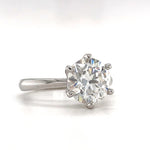 Load image into Gallery viewer, 1.00ct Round Moissanite Solitaire Ring, 6 Prong Moissanite Engagement Ring, Bridal Ring, Proposal Ring, Sterling Silver with Vermeil