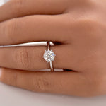 Load image into Gallery viewer, 1.00ct Round Moissanite Solitaire Ring, 6 Prong Moissanite Engagement Ring, Bridal Ring, Proposal Ring, Sterling Silver with Vermeil
