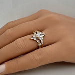 Load image into Gallery viewer, 1.00ct Marquise Ring Set, Art Deco Marquise Engagement Ring Set, Bridal Marquise Ring Set, Wedding Set, Sterling Silver with Vermeil