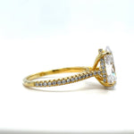 Load image into Gallery viewer, 3.00ct Pear Diamond Engagement Ring, Hidden Halo Claw Prong Teardrop Solitaire, Bridal Ring, Proposal Ring, Simulated Diamond