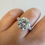 Load image into Gallery viewer, 5.00ct Round Moissanite Engagement Ring, 4 Prong Large Genuine Moissanite, Bridal Ring, Proposal Ring, Sterling Silver with Vermeil
