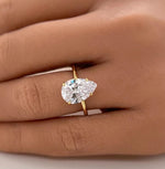 Load image into Gallery viewer, 3.00ct Pear Moissanite Engagement Ring, Teardrop Solitaire Ring, Moissanite Bridal Ring, Proposal Ring, Pear Moissanite Ring