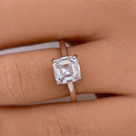 Load image into Gallery viewer, 2.00ct Asscher Cut Moissanite Solitaire Ring, Asscher Moissanite, Engagement Ring, Proposal Ring, Bridal Ring, Asscher Ring, 14k