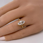 Load image into Gallery viewer, Oval Moissanite Ring, Thick Bank Engagement Ring, Oval Moissanite, Sterling Silver, Bold Modern Engagement Ring