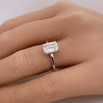 Load image into Gallery viewer, 2.00ct Emerald Cut Diamond Engagement Ring, Emerald Cut Solitaire Ring, Genuine Lab Diamond IGI Certified, 14k Gold, Diamond Emerald Cut