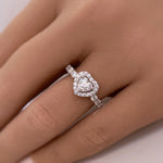 Load image into Gallery viewer, 1.00ct Heart Moissanite Engagement Ring, Heart Solitaire Ring, Genuine Moissanite GRA Certified, Sterling Silver with Vermeil