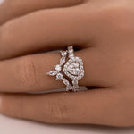 Load image into Gallery viewer, 1.00ct Heart Moissanite Engagement Ring, Heart Solitaire Ring, Genuine Moissanite GRA Certified, Sterling Silver with Vermeil