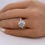 Load image into Gallery viewer, 5.00ct Round Moissanite Engagement Ring, 4 Prong Large Genuine Moissanite, Bridal Ring, Proposal Ring, Sterling Silver with Vermeil