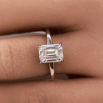 Load image into Gallery viewer, 2.00ct Emerald Cut Diamond Engagement Ring, Emerald Cut Solitaire Ring, Genuine Lab Diamond IGI Certified, 14k Gold, Diamond Emerald Cut