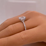 Load image into Gallery viewer, 2.50ct Radiant Cut Engagement Ring, Radiant Solitaire Ring, Simulated Diamond, Sterling Silver, Gold, Rose Gold Vermeil, Dainty Minimalist