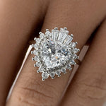 Load image into Gallery viewer, Art Deco Heart Moissanite Engagement Ring, Heart Ring, Heart Moissanite Statement Ring, Large Heart Ring, Art Deco Engagement Ring