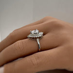 Load image into Gallery viewer, Art Deco Heart Moissanite Engagement Ring, Heart Ring, Heart Moissanite Statement Ring, Large Heart Ring, Art Deco Engagement Ring
