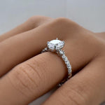 Load image into Gallery viewer, 2.50ct Oval Moissanite Engagement Ring, Solitaire Oval Moissanite Ring, Sterling Silver with Vermeil, Rope Band, Rope Twist Ring