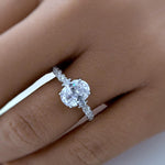 Load image into Gallery viewer, 2.50ct Oval Moissanite Engagement Ring, Solitaire Oval Moissanite Ring, Sterling Silver with Vermeil, Rope Band, Rope Twist Ring