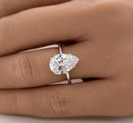 Load image into Gallery viewer, 4.00ct Pear Moissanite Engagement Ring, Pear Shape Proposal Ring, Teardrop Moissanite Solitaire, Bridal Ring, Sterling Silver with Vermeil