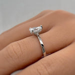 Load image into Gallery viewer, Pear Moissanite Engagement Ring, Hidden Halo, Teardrop Solitaire Ring, Moissanite Bridal Ring, Proposal Ring, Pear Moissanite Ring 1.25ct