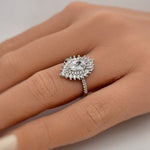 Load image into Gallery viewer, 14k Art Deco Cluster Engagement Ring