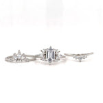 Load image into Gallery viewer, 1.00ct Emerald Cut Ring Set