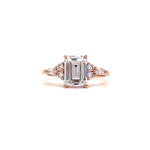 Load image into Gallery viewer, 1.75ct Emerald Cut Moissanite Engagement Ring