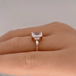 Load image into Gallery viewer, 1.75ct Emerald Cut Moissanite Engagement Ring