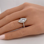 Load image into Gallery viewer, 1.50ct Marquise Halo Moissanite Engagement Ring