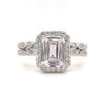 Load image into Gallery viewer, 2.00ct Emerald Cut Art Deco Engagement Ring Set