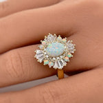 Load image into Gallery viewer, Opal Art Deco Engagement Ring