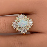 Load image into Gallery viewer, Opal Art Deco Engagement Ring
