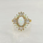 Load image into Gallery viewer, Opal Art Deco Engagement Ring