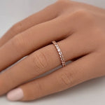 Load image into Gallery viewer, Morganite Rose Gold Eternity Band