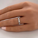 Load image into Gallery viewer, Aquamarine and Diamond Bezel Eternity Band