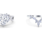 Load image into Gallery viewer, 3.00ct Heart Engagement Ring Set