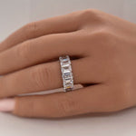 Load image into Gallery viewer, Large Emerald Diamond Eternity Band
