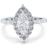 Load image into Gallery viewer, 1.50ct Marquise Halo Moissanite Engagement Ring