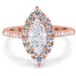 Load image into Gallery viewer, 1.50ct Marquise Halo Moissanite Engagement Ring