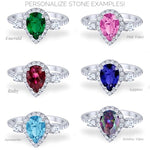 Load image into Gallery viewer, Teardrop Art Deco Engagement Ring Set