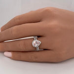 Load image into Gallery viewer, Pear Rose Quartz Engagement Ring