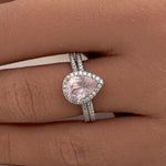 Load image into Gallery viewer, Pear Rose Quartz Engagement Ring