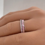 Load image into Gallery viewer, Pink Fire Opal Eternity Band