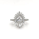 Load image into Gallery viewer, 14k Art Deco Cluster Engagement Ring