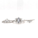 Load image into Gallery viewer, 1.00ct Emerald Cut Ring Set
